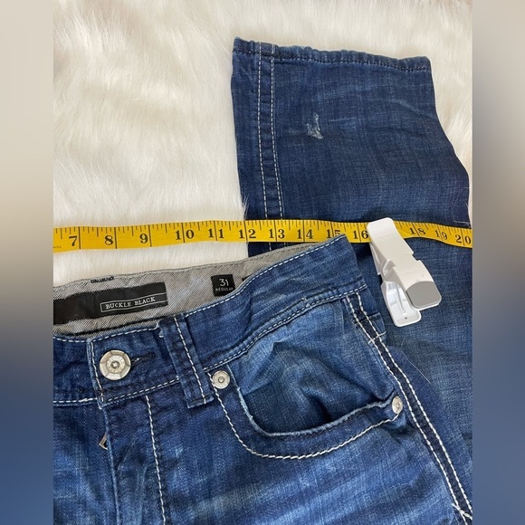 Buckle Black Fit 3 Men's Blue Jeans White Stitching 31 - Picture 10 of 13